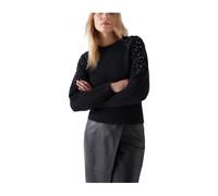 Salsa, Femme, Pulls, Noir, Taille: 40 FR Tricot à col rond