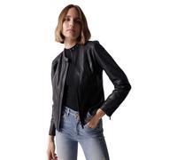 Salsa Jeans Basic Leather Jacket Noir L Femme