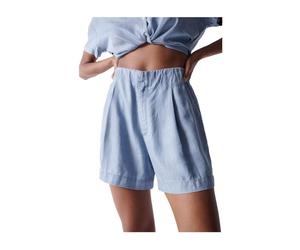 Salsa - Short en Denim Léger avec Taille Haute - Femme - Shorts - Bleu - Taille: 38 FR