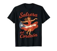 Salsera Del Corazon Danseur de Salsa portoricain Musique Latine T-Shirt