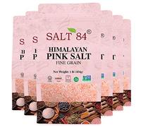 Salt 84 Himalayan Pink Salt, Fine Grain, Non-GMO - Kosher Rock Salt for Cooking - 6 lbs. (6 x 1 Pound Bags)