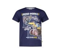 SALT AND PEPPER BY KIDS PARK Jungen T-Shirt mit Coolem Radlader Leuchtdruck, Bleu Marine (True Navy), 104-110 Garçon