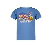 SALT AND PEPPER BY KIDS PARK Jungen T-Shirt mit Feuerwehr Print Stickmotiv aus S.Jersey, Indigo Clair, 104-110 Garçon