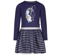 SALT AND PEPPER Girls Jersey Dress Tulle Robe décontractée, Bleu Marine véritable, 140 Fille