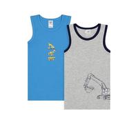 SALT AND PEPPER Jungen Unterhemd 2er Set mit Traktor Motiv sous-vêtement, Multicolore, 128-134 (Lot de 2) Garçon