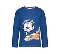 SALT AND PEPPER Langarmshirt mit Fussball aus Wendepailletten für Jungen T-Shirt, Bleu foncé, 92-98 Garçon