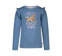 SALT AND PEPPER Langarmshirt mit Pferde Stickerei-Applikation für Mädchen T-Shirt, Dove Blue, 140-146 Fille