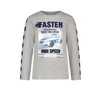 SALT AND PEPPER Langarmshirt mit Polizei Flock-Print für Jungen T-Shirt, Gris, 128-134 Garçon