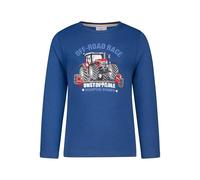 SALT AND PEPPER Langarmshirt mit Traktor Stickerei-Applikation für Jungen T-Shirt, Bleu foncé, 104-110 Garçon