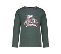 SALT AND PEPPER Langarmshirt Mit Traktor Stickerei-Applikation Für Jungen T-Shirt, Vert cyprès, 104-110 Garçon