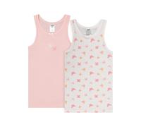 SALT AND PEPPER Mädchen Singlet 2er Set mit Schmetterling Motiv sous-vêtement, Multicolore, 128-134 (Lot de 2) Fille