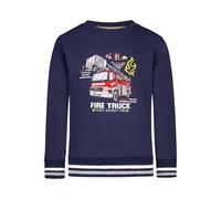 SALT AND PEPPER Sweatshirt mit Feuerwehr Stickerei-Applikation für Jungen T-Shirt, Bleu Marine (True Navy), 116-122 Garçon