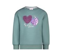 SALT AND PEPPER Sweatshirt mit Glitzer und Chiffon Herz für Mädchen T-Shirt, Vert minéral, 104-110 Fille