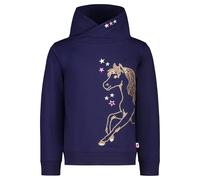 SALT AND PEPPER Sweatshirt mit Pferde Stickerei und Pailletten für Mädchen T-Shirt, Bleu Marine (True Navy), 116-122 Fille