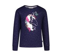 SALT AND PEPPER Sweatshirt mit Wendepailletten Einhorn für Mädchen T-Shirt, Bleu Marine (True Navy), 116-122 Fille