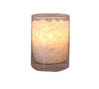 Salt Dreams 4041678004842 de sel de l'hIMALAYA-Polar de feu en Verre Cristal avec Cire de Bougie Blanc ø 8 cm-Hauteur : env. 11 cm