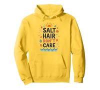Salt Hair Don't Care Beach Vibes Summer Fun Sweat à Capuche, Unisexe pour Adultes, Citron, M