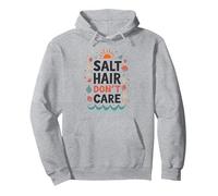 Salt Hair Don't Care Beach Vibes Summer Fun Sweat à Capuche, Unisexe pour Adultes, Gris Chiné, XL