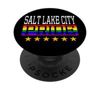 Salt Lake City Pride Drapeau Arc-en-Ciel Gay Lesbienne Queer LGBT PopSockets PopGrip Adhésif