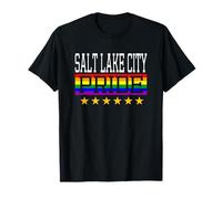 Salt Lake City Pride Drapeau Arc-en-Ciel Gay Lesbienne Queer LGBT T-Shirt