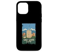 Salt Lake City Skyline Rocky Mountains Utah Vintage Voyage Coque pour iPhone 12/12 Pro