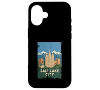 Salt Lake City Skyline Rocky Mountains Utah Vintage Voyage Coque pour iPhone 16