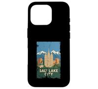 Salt Lake City Skyline Rocky Mountains Utah Vintage Voyage Coque pour iPhone 16 Pro