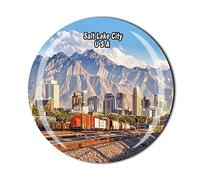 Salt Lake City Utah Aimant de réfrigérateur Motif drapeau américain
