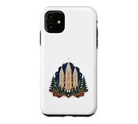 Salt Lake Temple Lumières de Noël Color Art Coque pour iPhone 11