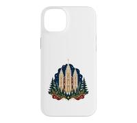Salt Lake Temple Lumières de Noël Color Art Coque pour iPhone 14 Plus