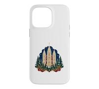 Salt Lake Temple Lumières de Noël Color Art Coque pour iPhone 14 Pro Max