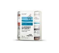 Salt Odyssey Coffret de Sels Grecs - 4 x 80 g | Naturel | Au paprika fumé | Fumé au bois de hêtre | Fleur de Sel