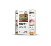 Salt Odyssey Coffret Sels aux Herbes & Épices - 4 x 80 g | Paprika fumé | Carvi, piment & poivre Sichuan | Curcuma, moutarde & curry | Origan, romarin & estragon