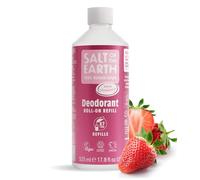Natural Deodorant Roll On Refill by Salt of the Earth, Sweet Strawberry - Vegan, Long Lasting Protection, Leaping Bunny Approved, Made in the UK - 525ml