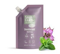 Salt of the Earth - Recharge Spray Déodorant Naturel, x3 Utilisations - Sauge Sclarée & Menthe - Végan, Protection Longue Durée, Certifié Leaping Bunny, Fabriqué au Royaume-Uni - 300 ml
