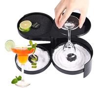 Salt Rimmer, Bar Glass Rimmer Margarita Salt Sugar Cocktail Rimmer Plateaux rotatifs à 3 niveaux Outil de barman pour bar, clubs et fêtes à la maison