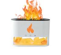 Salt Rock Aromatherapy Lamp, Flame Mist Humidifier with Light, Adjustable Flame Diffuser, Waterless Auto-Off and Night Light with 4 Color Flame Salt Lamp for Bedroom, 19x13x8cm/7.48x5.12x3.15 Inc