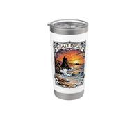 Salt Rock Durban Ocean Sunset Scène côtière vintage Gobelet isotherme en acier inoxydable double paroi