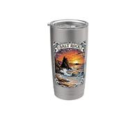 Salt Rock Durban Ocean Sunset Scène côtière vintage Gobelet isotherme en acier inoxydable double paroi