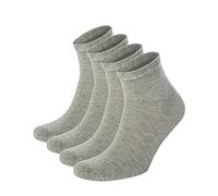 Salt & Vinegar Lot de 4 paires de socquettes en bambou pour homme et femme, coupe ample, larges, extensibles, sans couture, tailles 37-40 et 40-45, Gris clair mélangé, 4-7