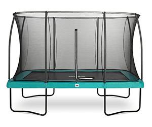 Salta Comfort Edition - Trampoline avec Filet de sécurité - 214 x 153/305 x 214/366 x 244 cm - Rectangulaire - Noir/Vert/Rose (366 x 244 cm, Vert)