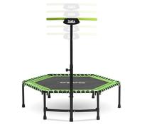 Salta Fitness - Diamètre : 128 cm - Trampoline d'intérieur - Poignée réglable en Hauteur sur 5 Positions - Ressorts élastiques/tendeurs - Construction Solide - Hexagonal - Charge maximale : 110 kg -
