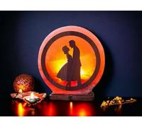 Saltbay Lampe de sel Himalaya 3D Couple amoureux Taille L avec variateur de lumière