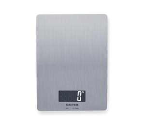 Salter 1103 SSDR Balance de Cuisine Numérique - Balance Électronique avec Écran LCD, Pesage des Aliments et Liquides, Ajouter, Peser, Tare Fonction, Facile à Nettoyer, Métrique, Acier Inoxydable