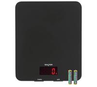 Salter 1150 BKDR Balance de Cuisine Numérique avec Plateforme en Verre, pour Aliments & Liquides, Ajouter & Peser, Capacité 5KG, Métrique/Impériale, Affichage Facile à Lire LCD, Noir 26 x 30 x 5 cm