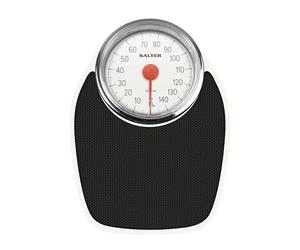 Salter 195 WHKR Pèse Personne Mécanique avec Aiguille, Style Docteur, Design Retro, Balance avec Cadran Analogique Facile À Lire, Sans Pile, Capacité 150KG, peser en kg uniquement, Noir/Blanc
