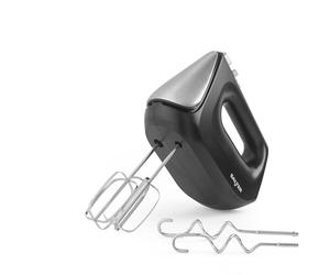 Salter 400W Hand Mixer - Electric Handheld Baking Whisk with 5 Speeds & Turbo Function, Eject to Change Stainless Steel Attachments, Dishwasher Safe Mixing Beaters & Dough Hooks, Cakes, Matte Black