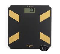 Salter Analyseur de verre - Balance numérique électronique de poids corporel, poids de la graisse corporelle et de l'eau, 180 kg/28st 1,4 kg, écran LCD facile à lire, mémoire de 9 utilisateurs