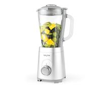 Salter Aspen Blender Mixeur Électrique 600W, Bol en Verre Amovible 1,5L, Parfait pour Smoothies, 2 Réglages de Vitesse et Pulse, Lame en Acier Inoxydable, Nettoyage facile, Argent,