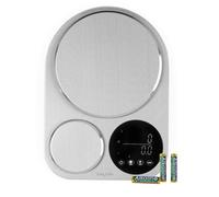 Salter Balance à Double Plate-Forme - Balance de Cuisson Électronique, Acier Inoxydable, Grande Plateforme de 5kg, Petite Plateforme de Précision de 500g, Fonction Tare, Mesure du Liquide, Impérial